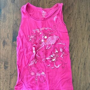 The Children's Place Bright Pink Dolphin & Floral Sequin Tank